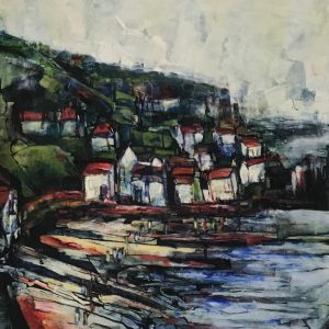 Oil painting contemporary art for sale of Runswick Bay