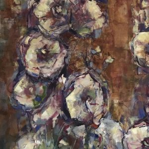 Painting of Hollyhocks for sale