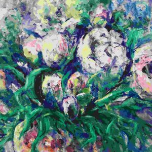 Peonies Hydrangeas Flowers Oil Painting
