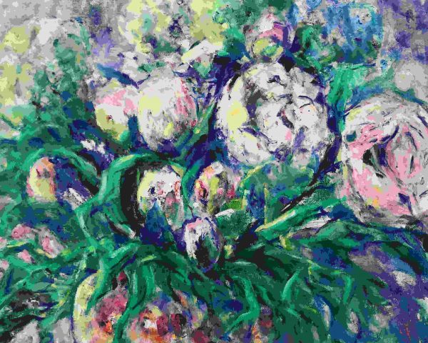 Peonies Hydrangeas Flowers Oil Painting