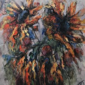 Sunflowers Oil Painting Debyshire