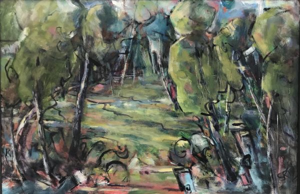 Contemporary art oil painting for sale of North Yorkshire parkland